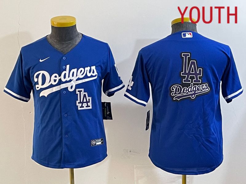 Youth Los Angeles Dodgers Blank Blue Game 2024 Nike MLB Jersey style 12187